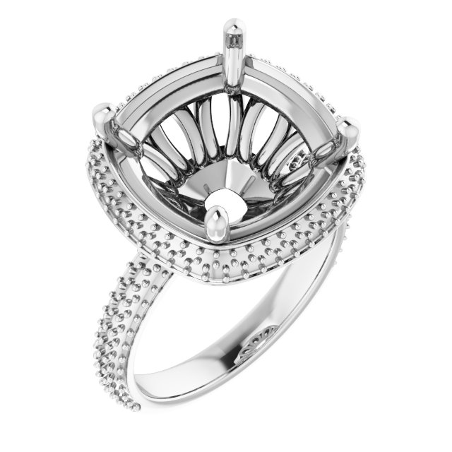 Pavé-Style Double Halo-Style Engagement Ring