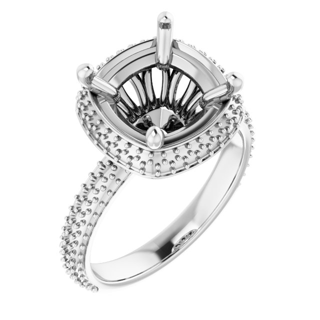 Pavé-Style Double Halo-Style Engagement Ring