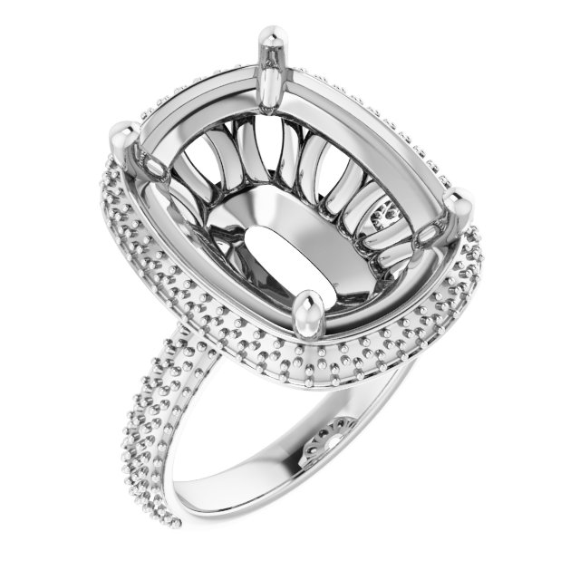 Pavé-Style Double Halo-Style Engagement Ring
