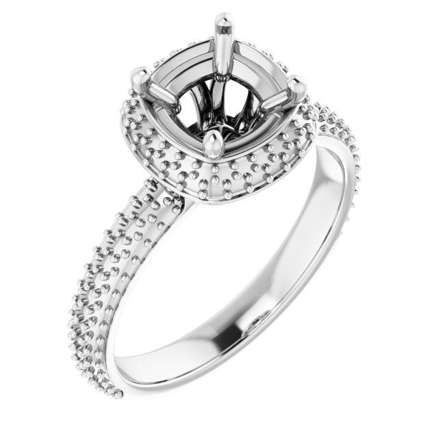 Pavé-Style Double Halo-Style Engagement Ring
