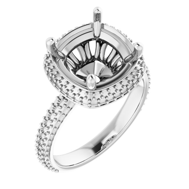 Pavé-Style Double Halo-Style Engagement Ring
