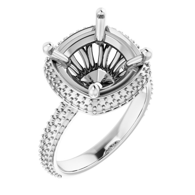 Pavé-Style Double Halo-Style Engagement Ring