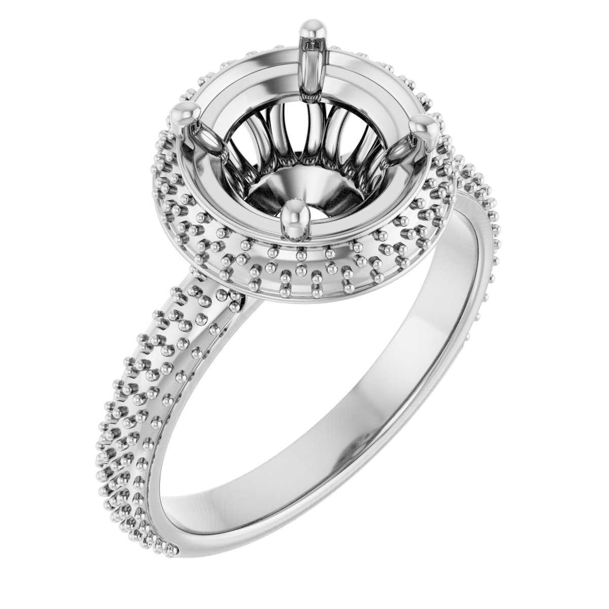 Pavé-Style Double Halo-Style Engagement Ring