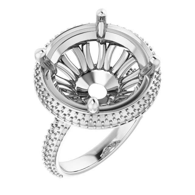 Pavé-Style Double Halo-Style Engagement Ring