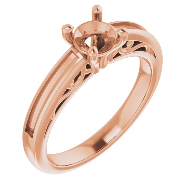 Channel-Set Accented Sculptural Engagement Ring