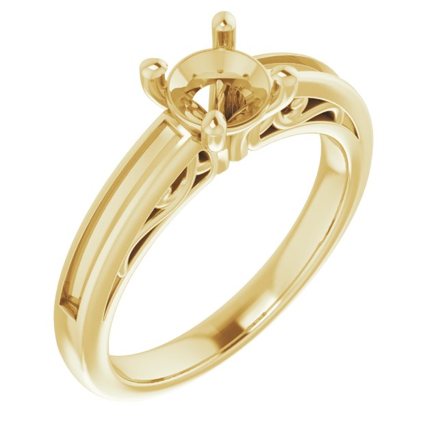 Channel-Set Accented Sculptural Engagement Ring