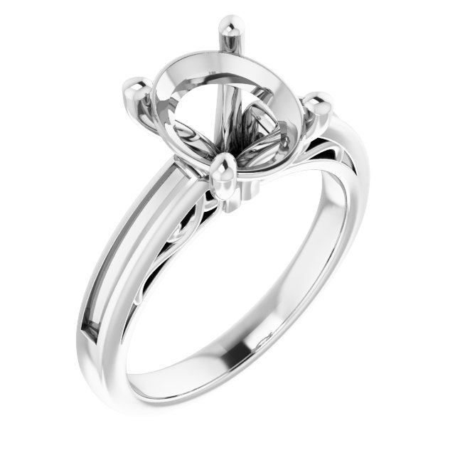Channel-Set Accented Sculptural Engagement Ring