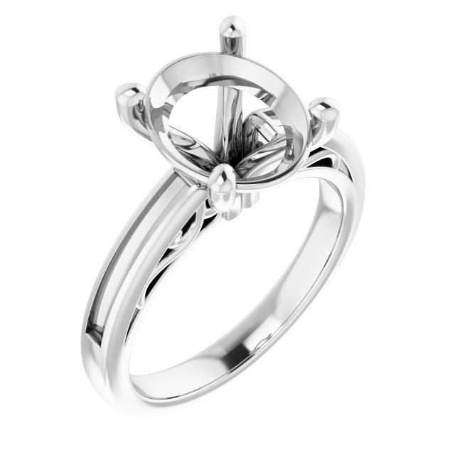 Channel-Set Accented Sculptural Engagement Ring