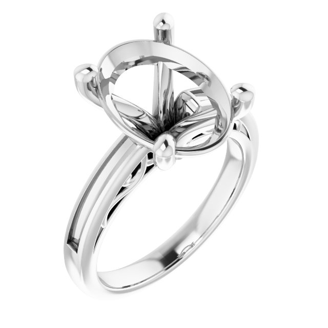 Channel-Set Accented Sculptural Engagement Ring