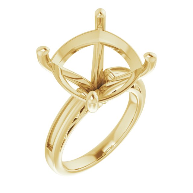 Channel-Set Accented Sculptural Engagement Ring
