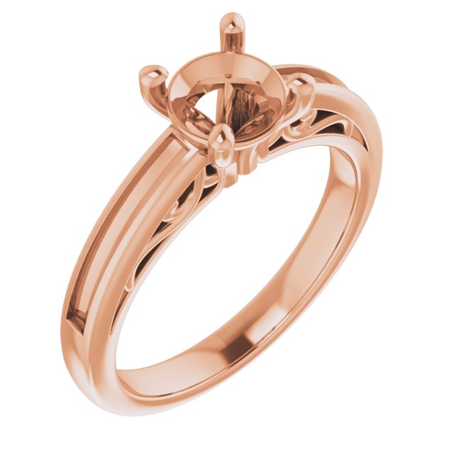 Channel-Set Accented Sculptural Engagement Ring