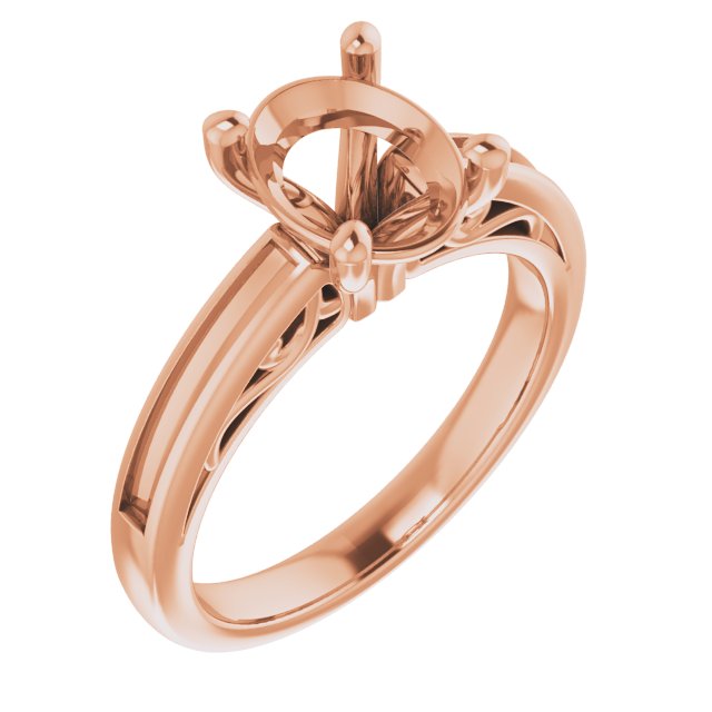 Channel-Set Accented Sculptural Engagement Ring