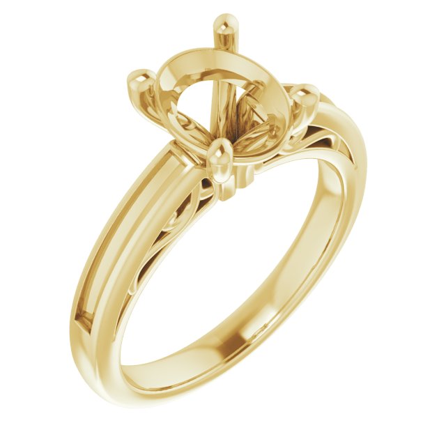 Channel-Set Accented Sculptural Engagement Ring