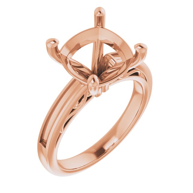 Channel-Set Accented Sculptural Engagement Ring