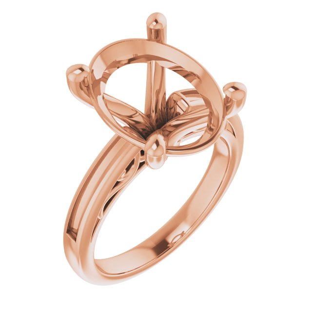 Channel-Set Accented Sculptural Engagement Ring