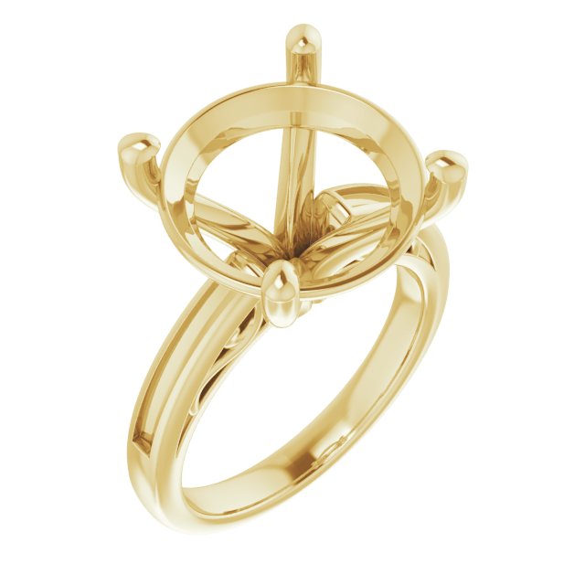 Channel-Set Accented Sculptural Engagement Ring
