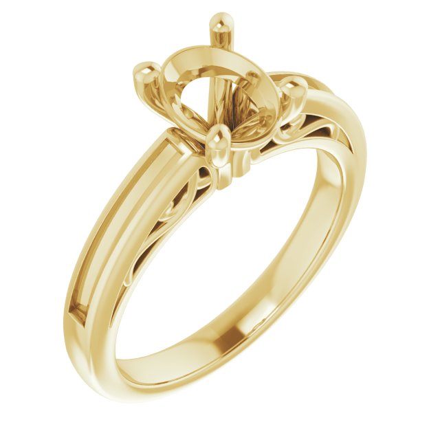 Channel-Set Accented Sculptural Engagement Ring
