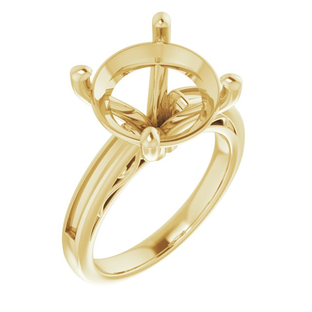 Channel-Set Accented Sculptural Engagement Ring