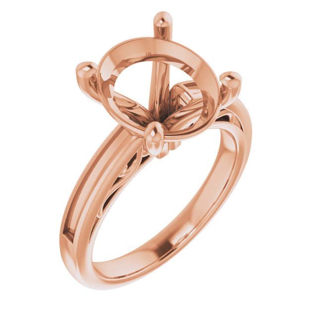 Channel-Set Accented Sculptural Engagement Ring