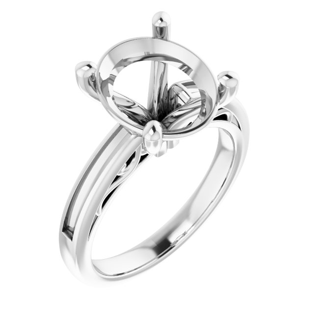 Channel-Set Accented Sculptural Engagement Ring
