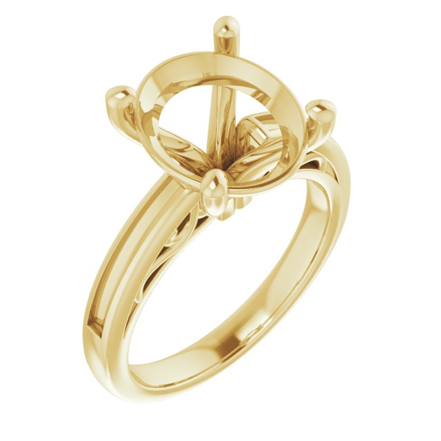 Channel-Set Accented Sculptural Engagement Ring