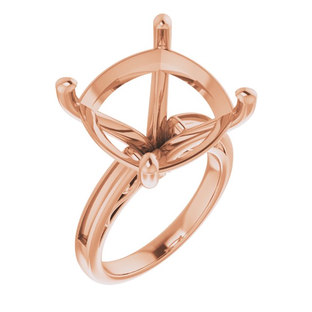 Channel-Set Accented Sculptural Engagement Ring