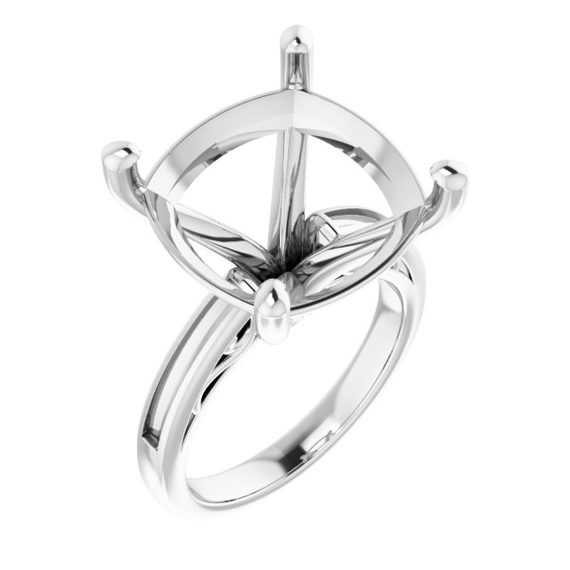 Channel-Set Accented Sculptural Engagement Ring