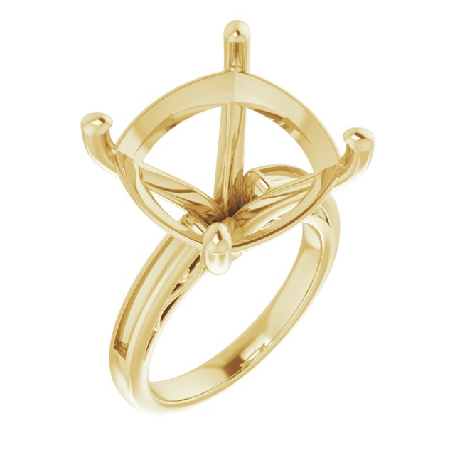 Channel-Set Accented Sculptural Engagement Ring
