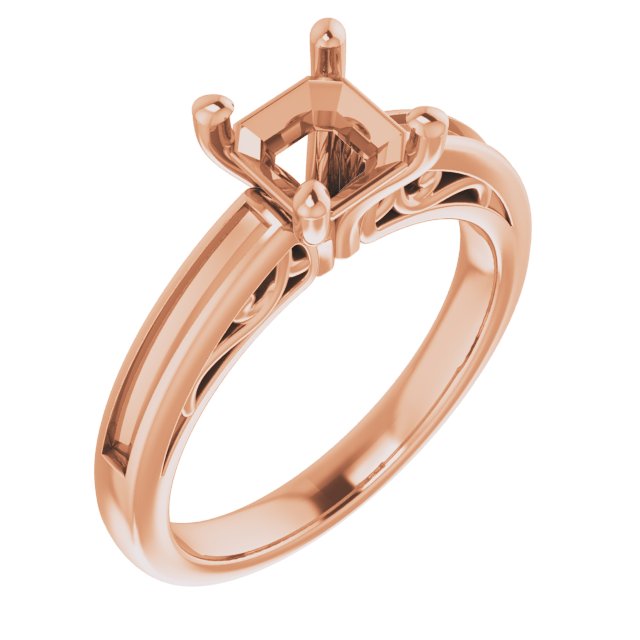 Channel-Set Accented Sculptural Engagement Ring