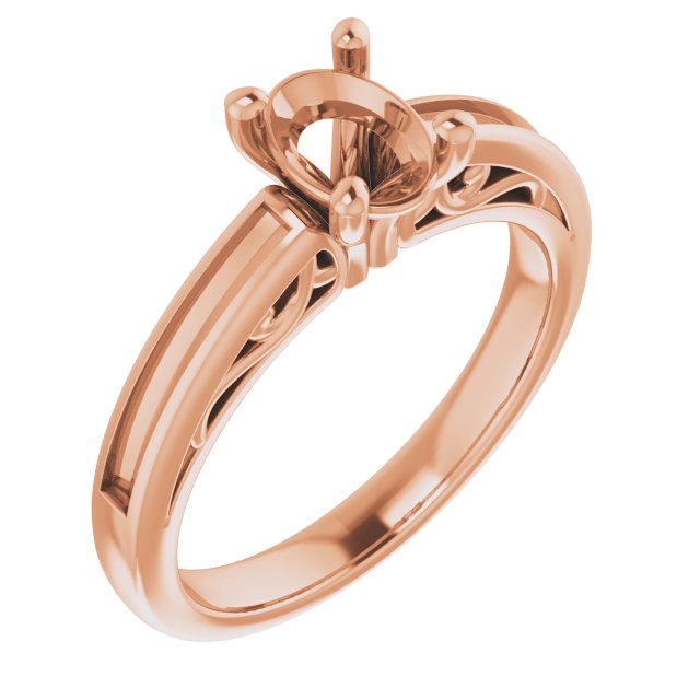 Channel-Set Accented Sculptural Engagement Ring