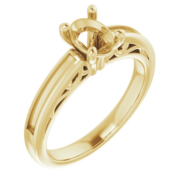 Channel-Set Accented Sculptural Engagement Ring