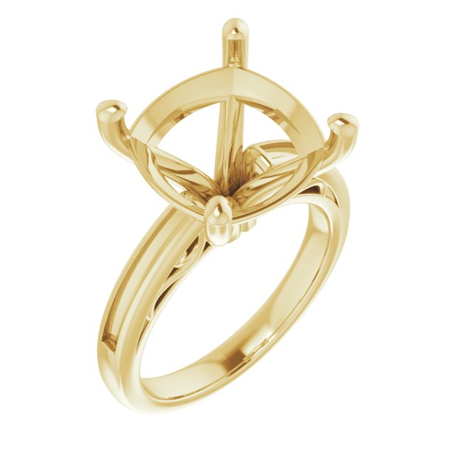 Channel-Set Accented Sculptural Engagement Ring