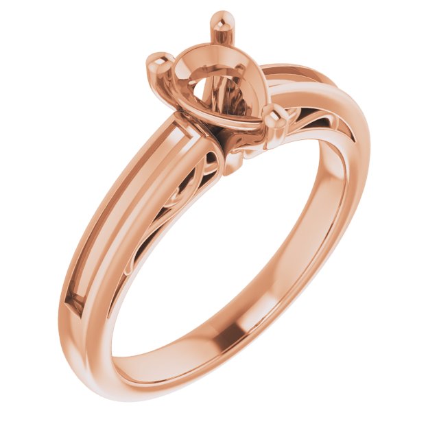 Channel-Set Accented Sculptural Engagement Ring