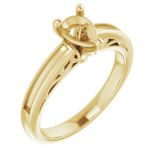 Channel-Set Accented Sculptural Engagement Ring
