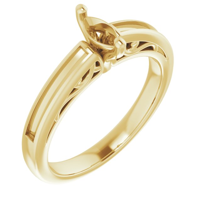 Channel-Set Accented Sculptural Engagement Ring