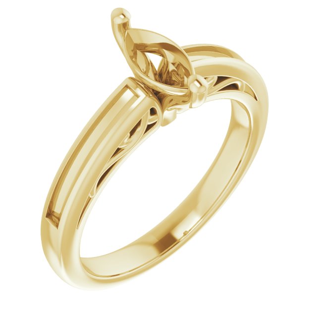 Channel-Set Accented Sculptural Engagement Ring