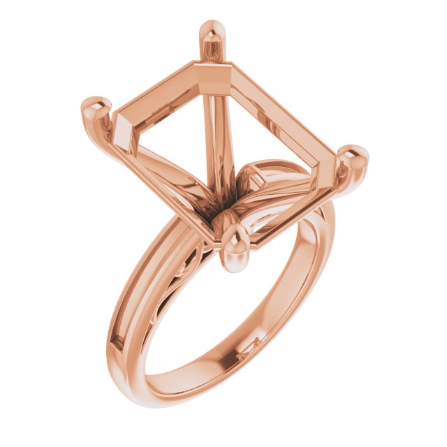 Channel-Set Accented Sculptural Engagement Ring