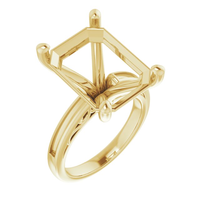 Channel-Set Accented Sculptural Engagement Ring