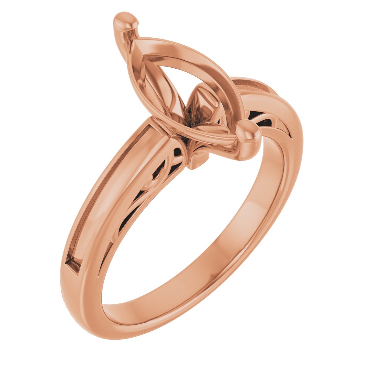 Channel-Set Accented Sculptural Engagement Ring