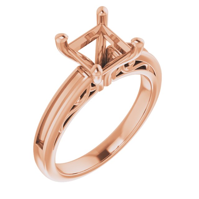 Channel-Set Accented Sculptural Engagement Ring