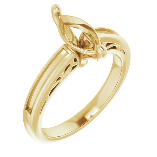 Channel-Set Accented Sculptural Engagement Ring