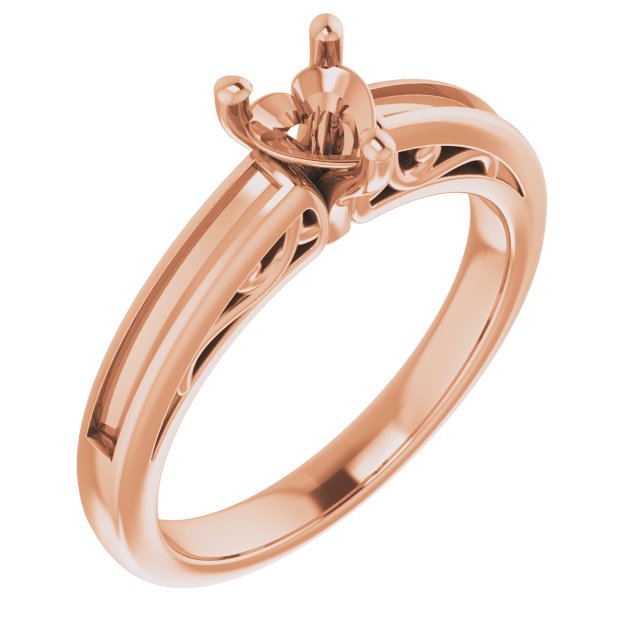 Channel-Set Accented Sculptural Engagement Ring