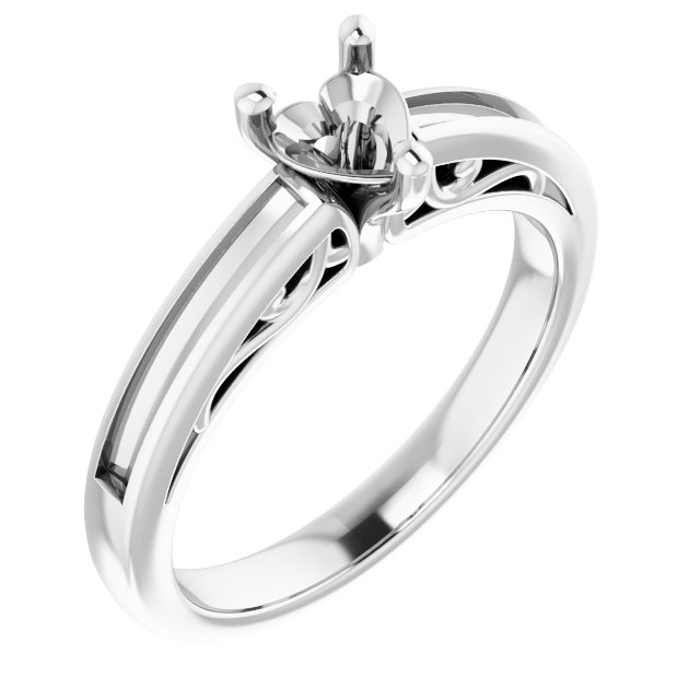 Channel-Set Accented Sculptural Engagement Ring