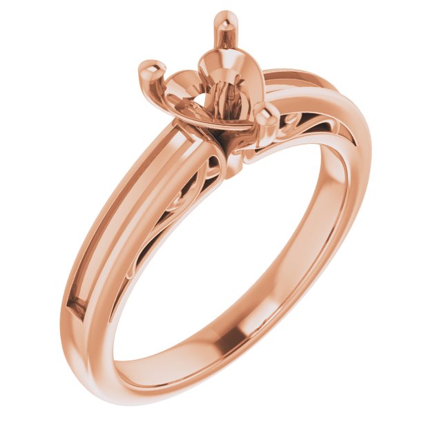 Channel-Set Accented Sculptural Engagement Ring