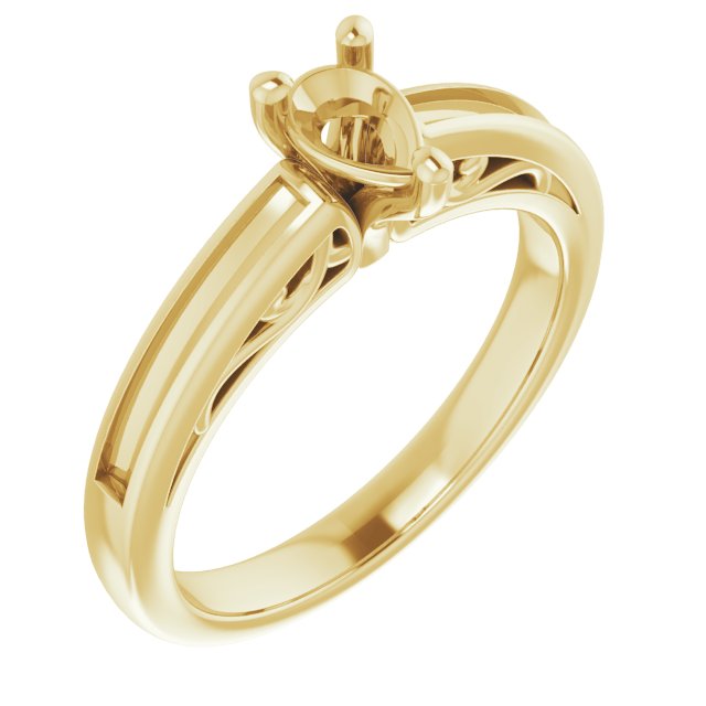 Channel-Set Accented Sculptural Engagement Ring