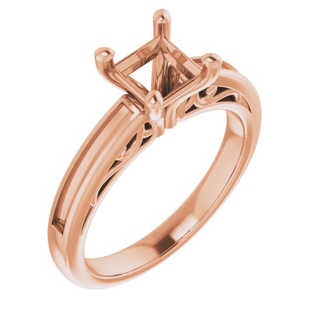 Channel-Set Accented Sculptural Engagement Ring