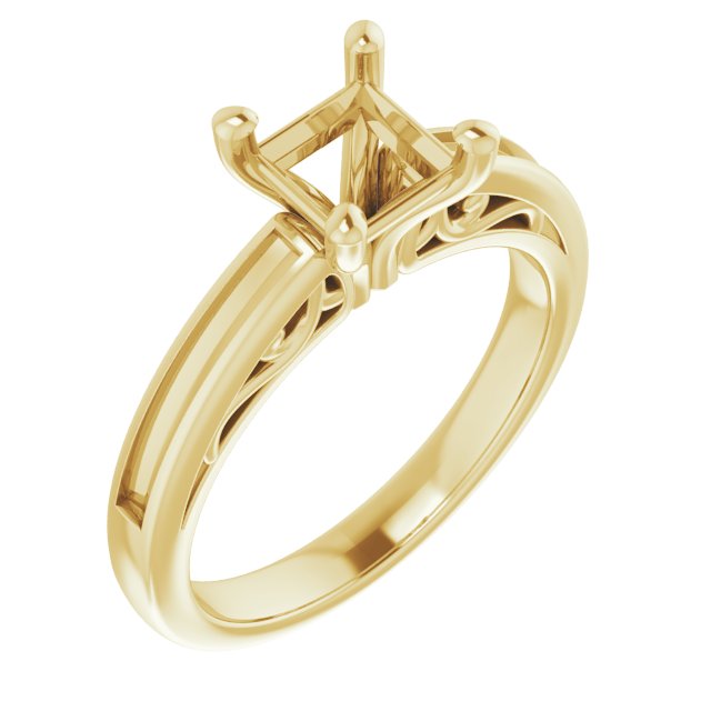 Channel-Set Accented Sculptural Engagement Ring