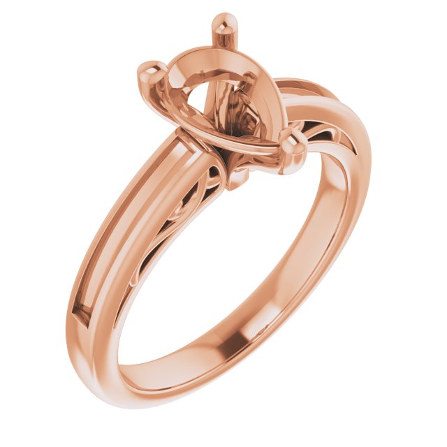 Channel-Set Accented Sculptural Engagement Ring