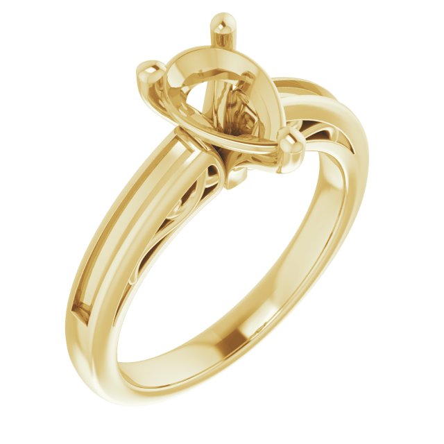 Channel-Set Accented Sculptural Engagement Ring
