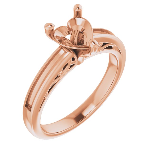Channel-Set Accented Sculptural Engagement Ring